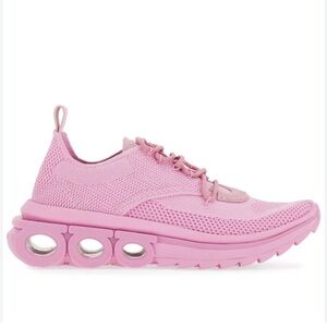 Salvatore Ferragamo Nima 7.5 m knit bubble gum pink sneakers women